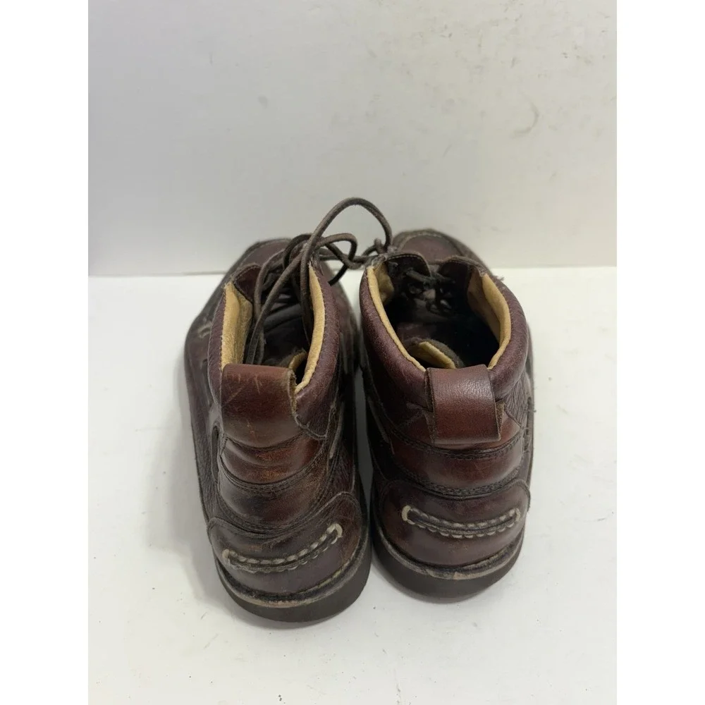 L.L. Bean Allagash Chukka Boots Mens 12 EE Hand Sewn Bison Brown Lace Up Leather